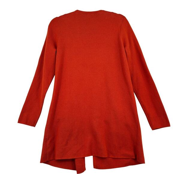 J Crew Vanessa Cardigan Sweater Size S Burnt Orange Cotton Pockets Open Front - Picture 7 of 10